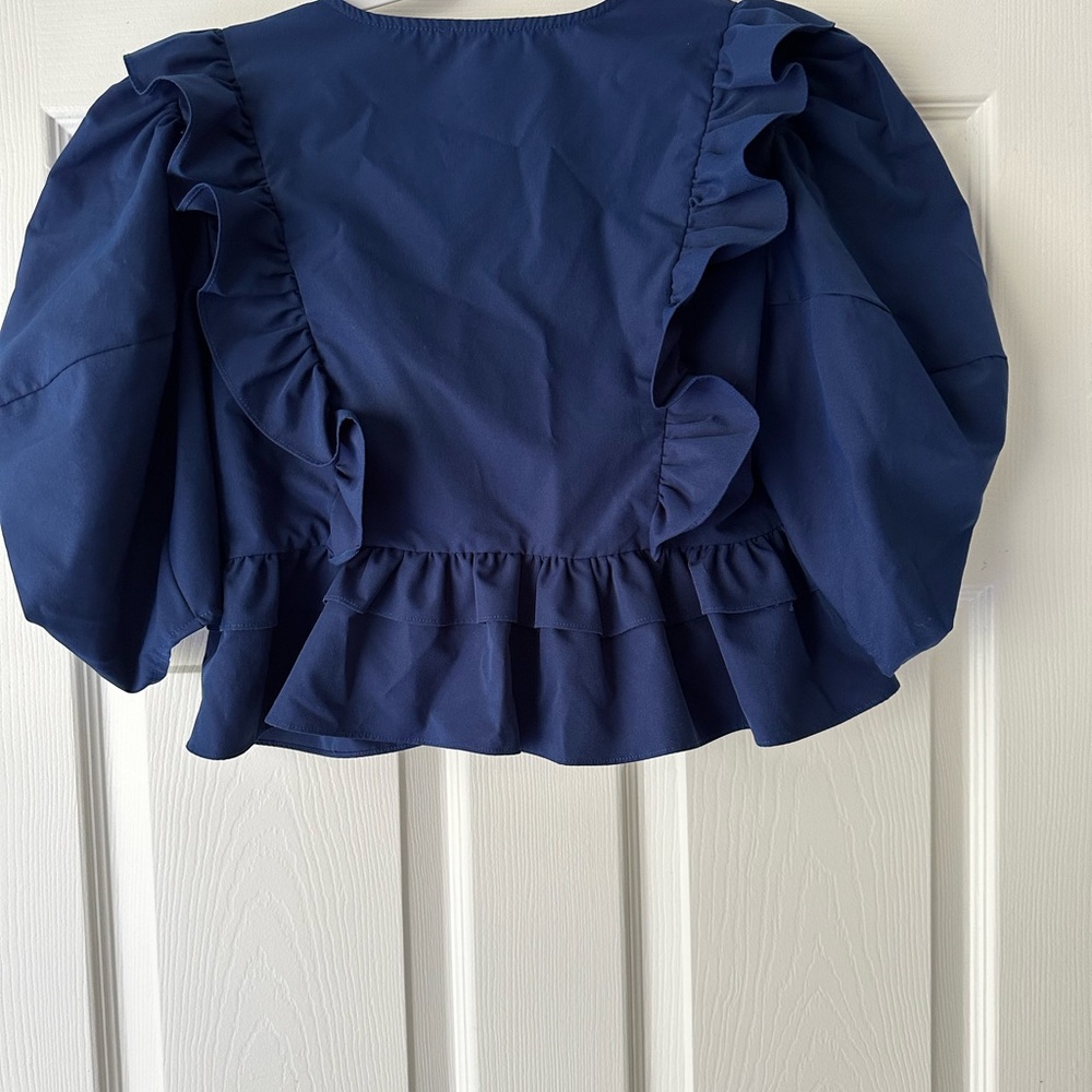 Women’s Aqua top size small navy blue - Picture 6 of 6